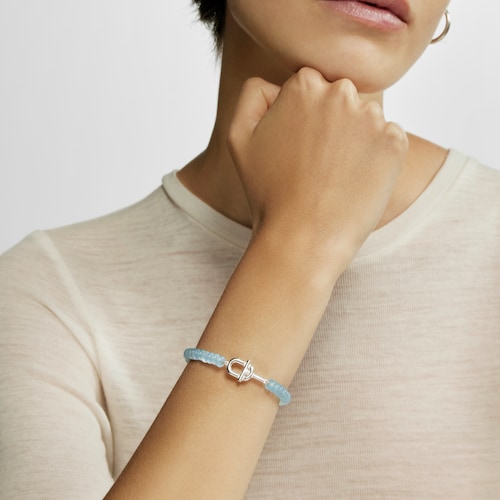 Pulsera de plata y calcedonia tratada azul TOUS MANIFESTO