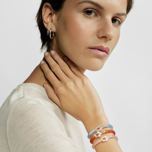 Pulsera de plata y calcedonia tratada azul TOUS MANIFESTO