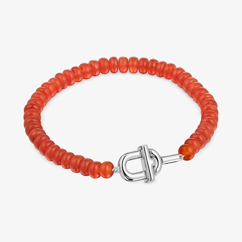 Bracciale in argento e calcedonio trattato arancione TOUS MANIFESTO