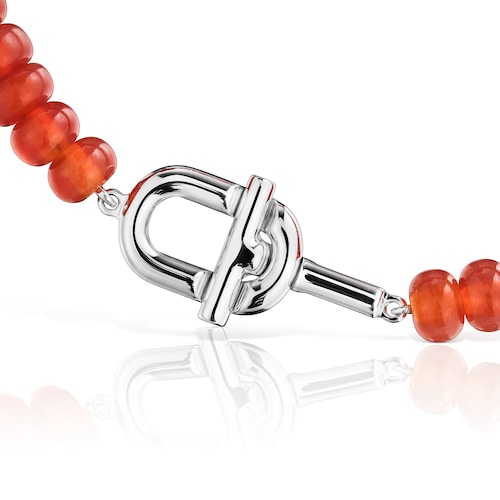 Silver Bracelet with treated orange chalcedony TOUS MANIFESTO