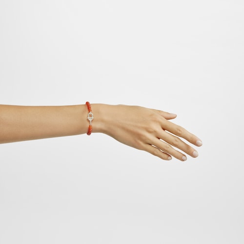 Silver Bracelet with treated orange chalcedony TOUS MANIFESTO