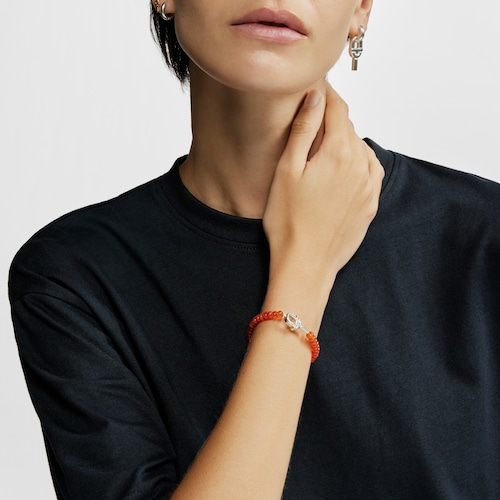 Silver Bracelet with treated orange chalcedony TOUS MANIFESTO