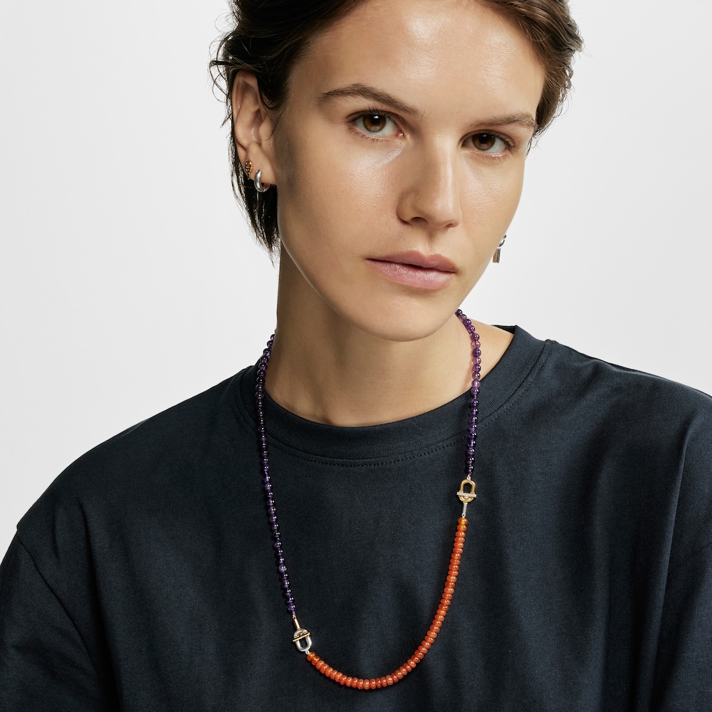 Bransoletka ze srebra z oszlifowanym pomarańczowym chalcedonem TOUS MANIFESTO