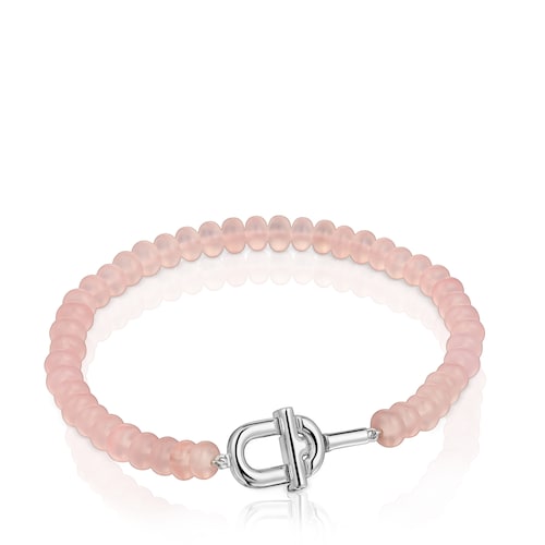 Silver Bracelet with treated pink chalcedony TOUS MANIFESTO