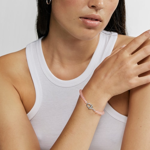 Silver Bracelet with treated pink chalcedony TOUS MANIFESTO