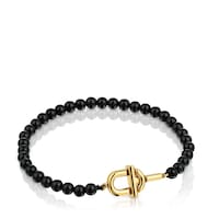 Pulsera con baño de oro 18 kt sobre plata y ónix TOUS MANIFESTO