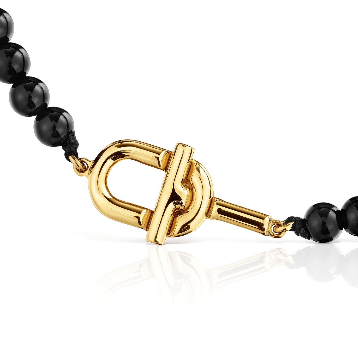 Bracelet with 18kt gold plating over silver and onyx TOUS MANIFESTO