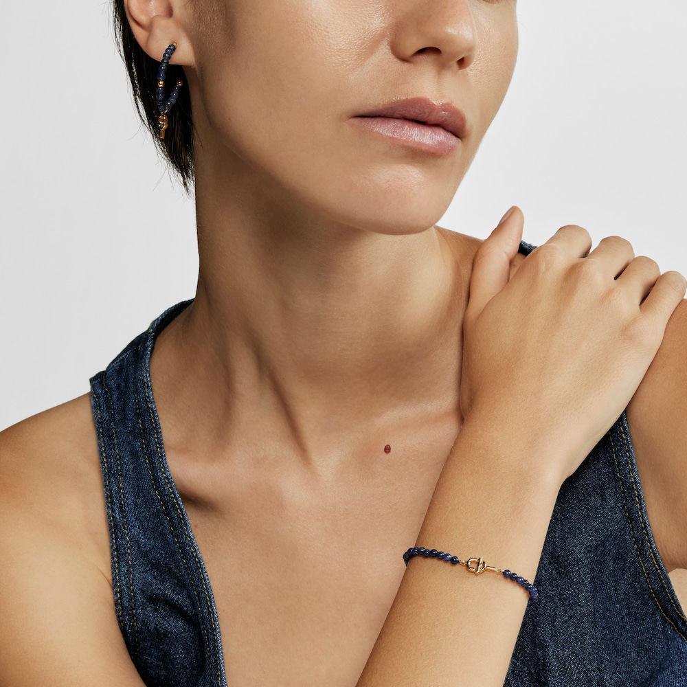 Pulsera con ba&ntilde;o de oro 18 kt sobre plata y sodalita TOUS MANIFESTO