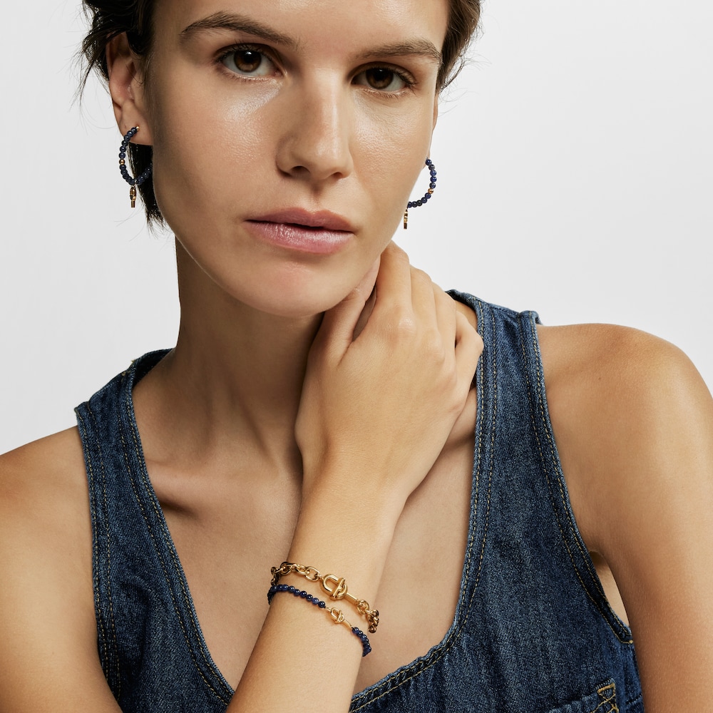 Pulsera con ba&ntilde;o de oro 18 kt sobre plata y sodalita TOUS MANIFESTO