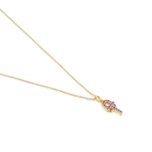 Gold TOUS MANIFESTO Necklace with gemstones