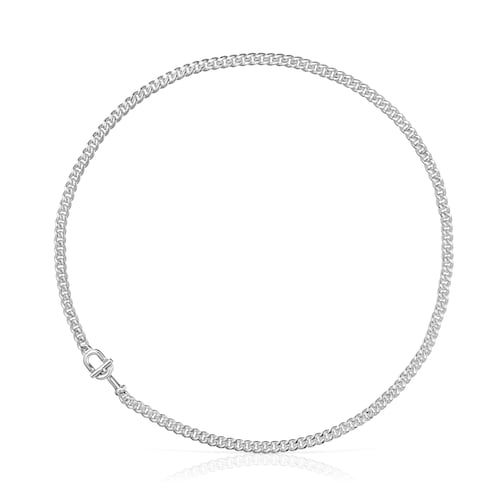 Large TOUS MANIFESTO curb chain Choker in silver