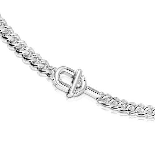 Large TOUS MANIFESTO curb chain Choker in silver