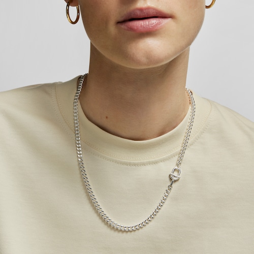 Large TOUS MANIFESTO curb chain Choker in silver