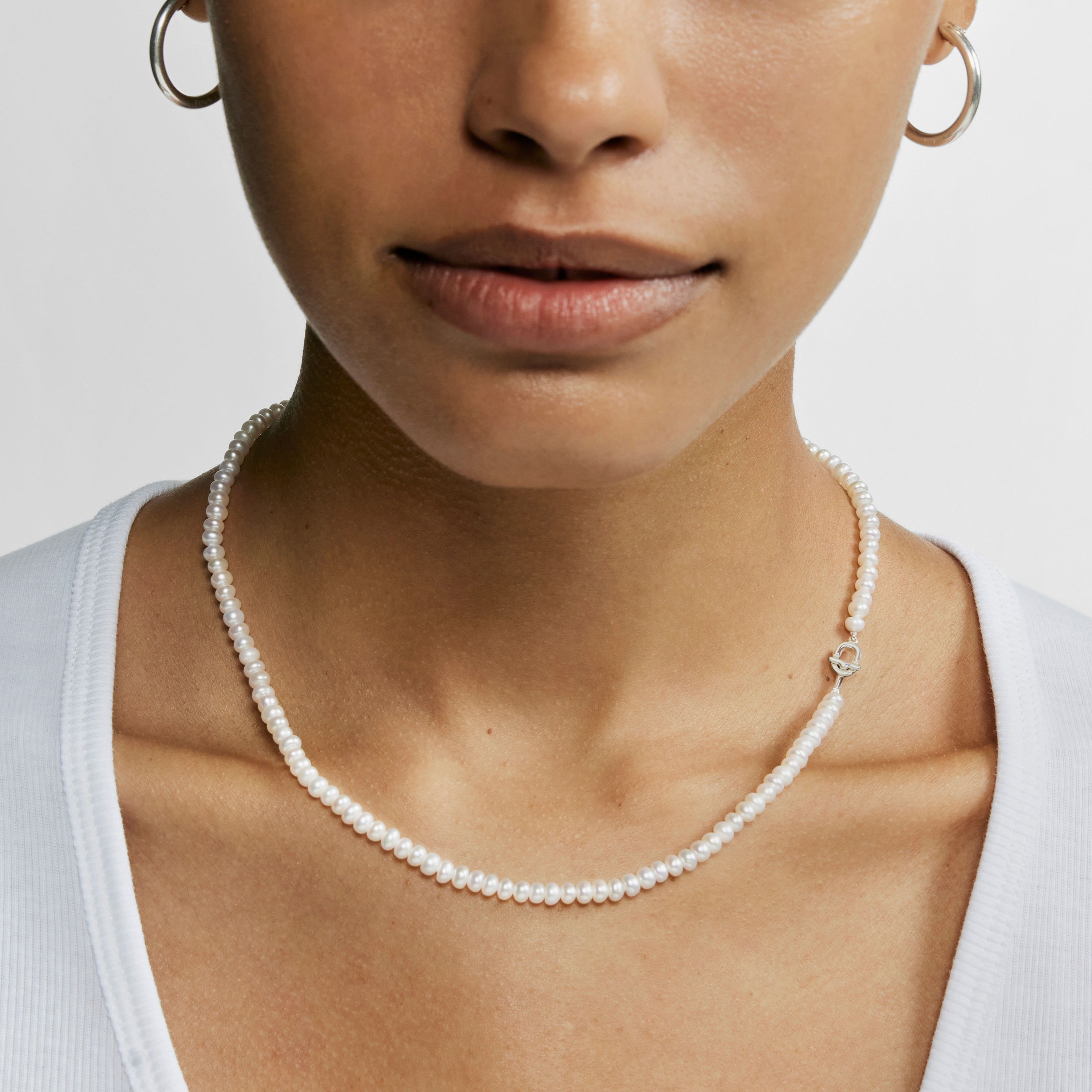 Silver Necklace with cultured pearls TOUS MANIFESTO