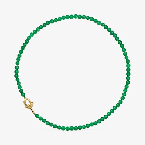 Halskette TOUS MANIFESTO aus 18&nbsp;kt vergoldetem Silber mit behandelte Chalcedon