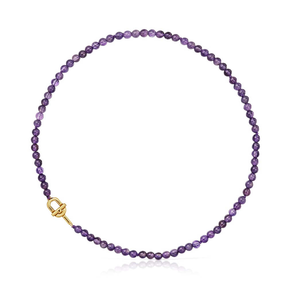 TOUS MANIFESTO Necklace with 18kt gold plating over silver with amethyst