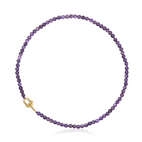 TOUS MANIFESTO Necklace with 18kt gold plating over silver with amethyst
