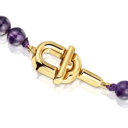 TOUS MANIFESTO Necklace with 18kt gold plating over silver with amethyst