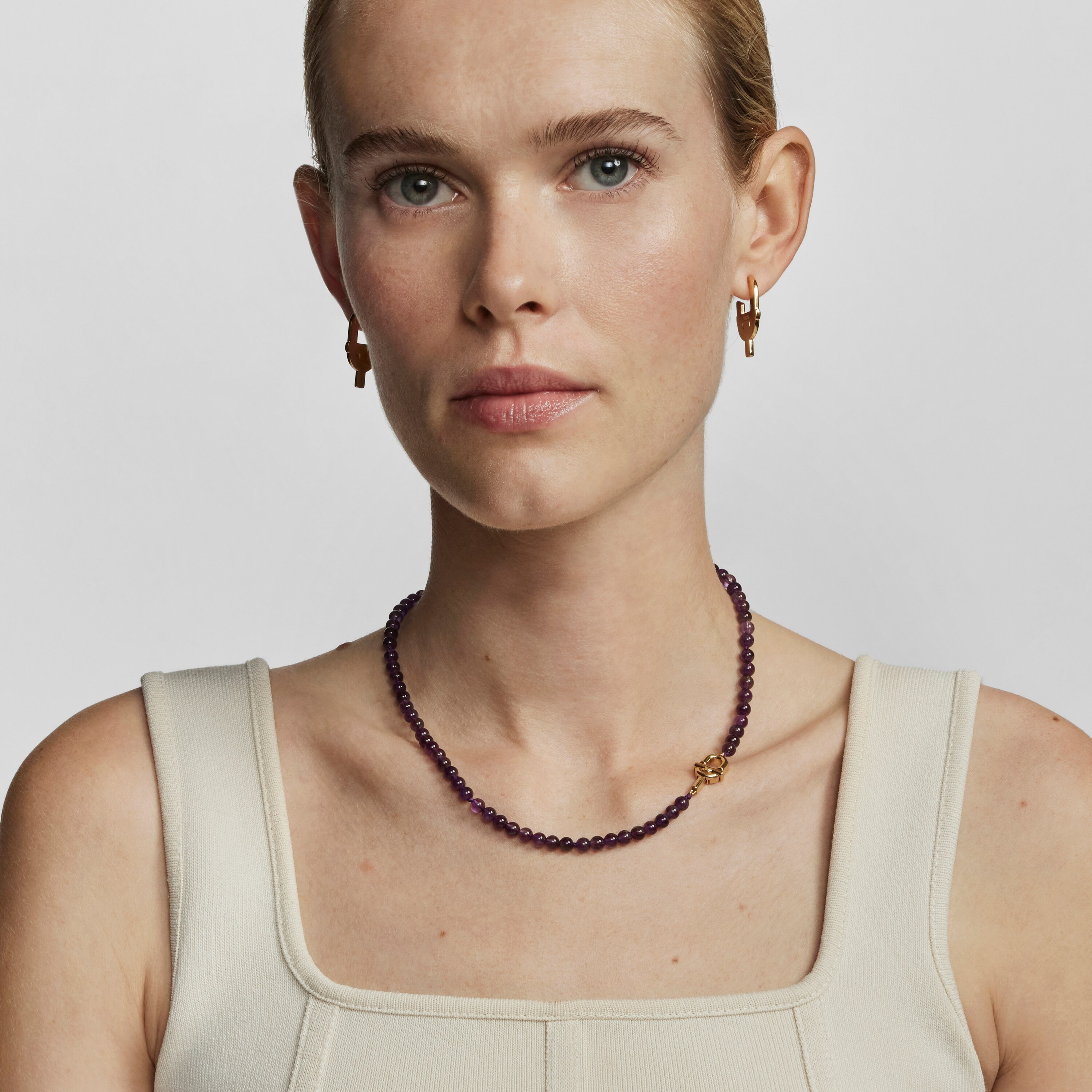 TOUS MANIFESTO Necklace with 18kt gold plating over silver with amethyst