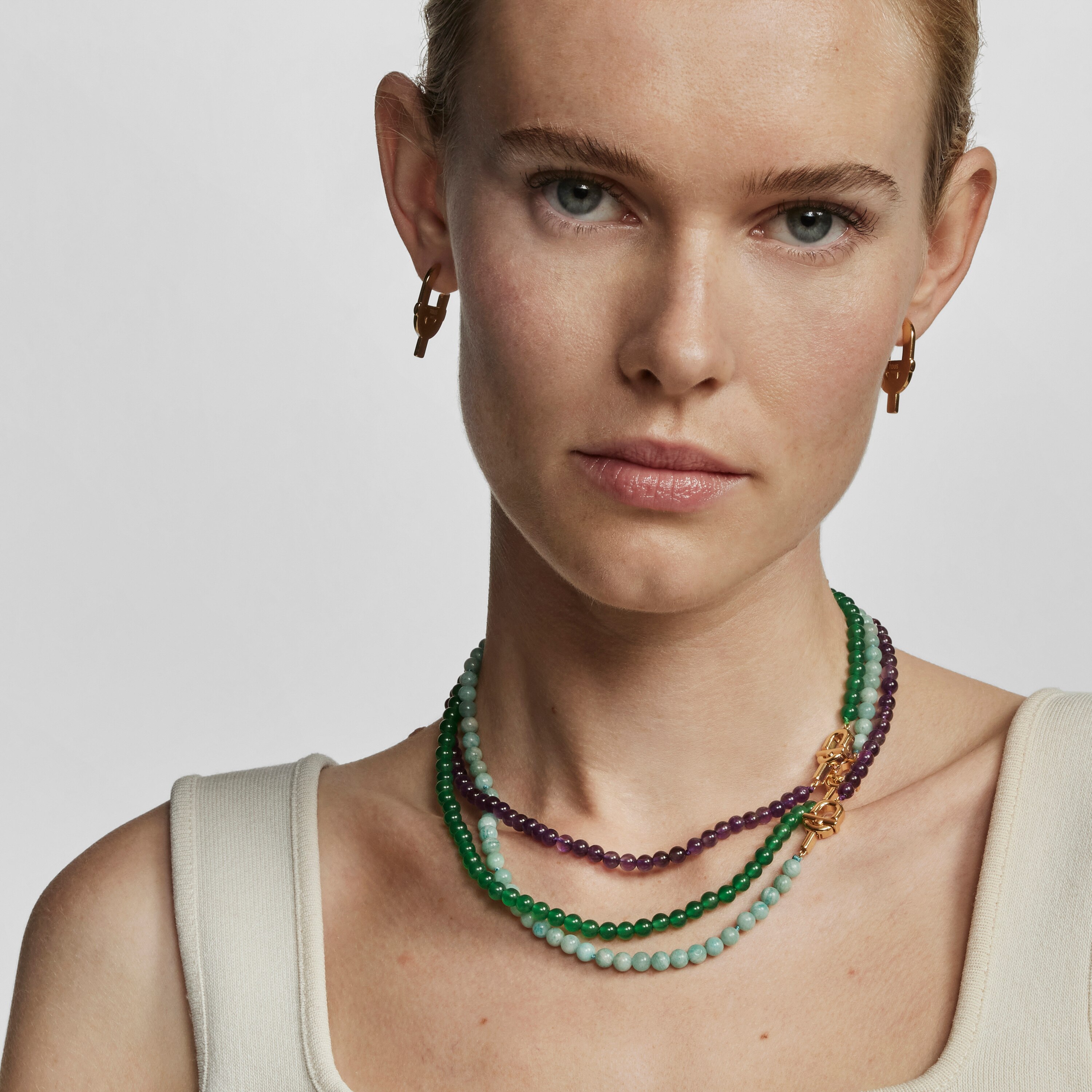 TOUS MANIFESTO Necklace with 18kt gold plating over silver with amethyst