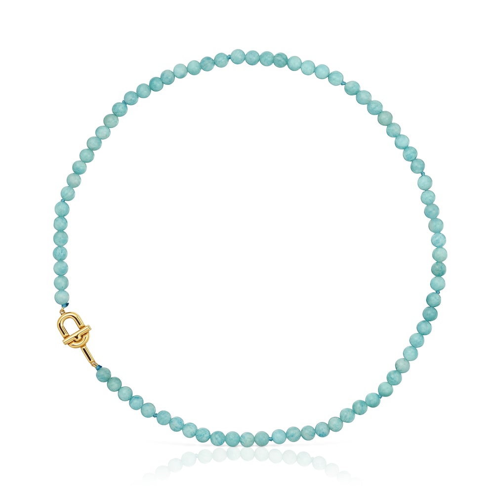 TOUS MANIFESTO Necklace with 18kt gold plating over silver with amazonite