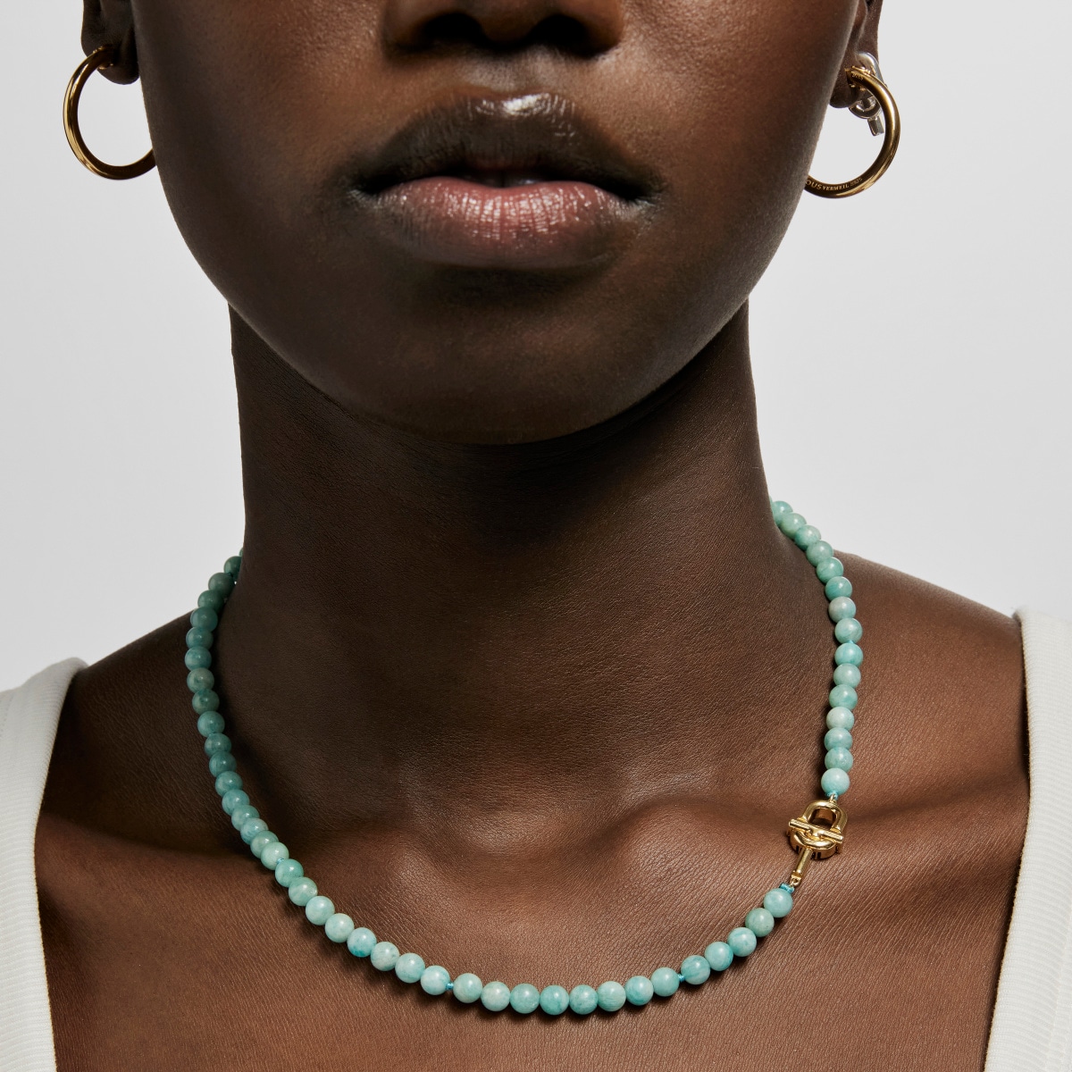 TOUS MANIFESTO Necklace with 18kt gold plating over silver with amazonite