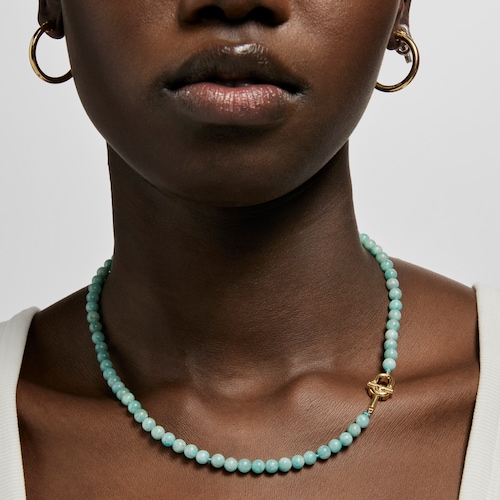 TOUS MANIFESTO Necklace with 18kt gold plating over silver with amazonite
