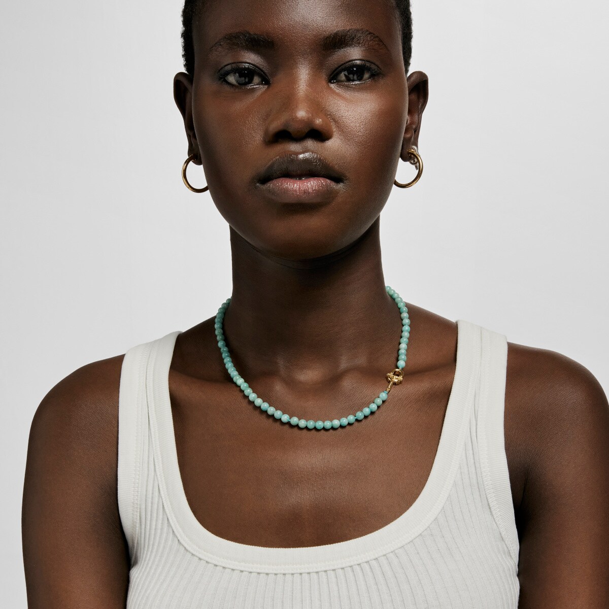 TOUS MANIFESTO Necklace with 18kt gold plating over silver with amazonite
