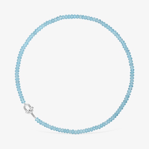 Naszyjnik ze srebra z oszlifowanym niebieskim chalcedonem TOUS MANIFESTO