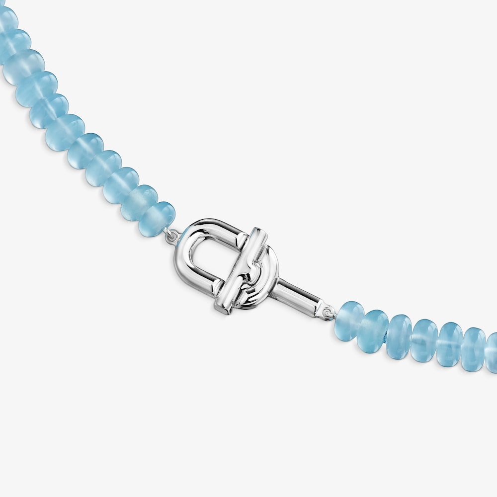 Naszyjnik ze srebra z oszlifowanym niebieskim chalcedonem TOUS MANIFESTO