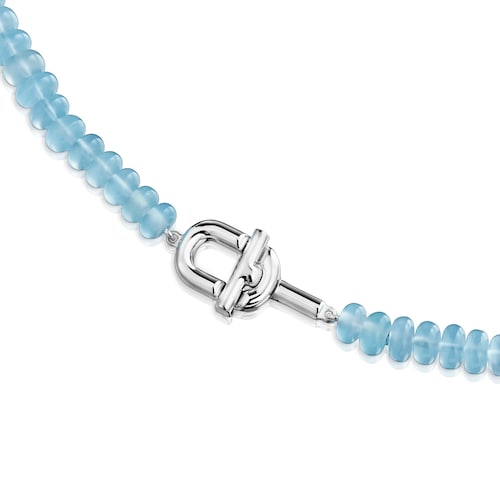 Silver Necklace with treated blue chalcedony TOUS MANIFESTO