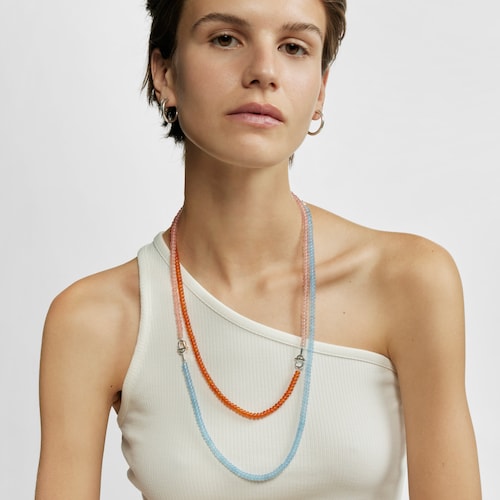 Silver Necklace with treated blue chalcedony TOUS MANIFESTO