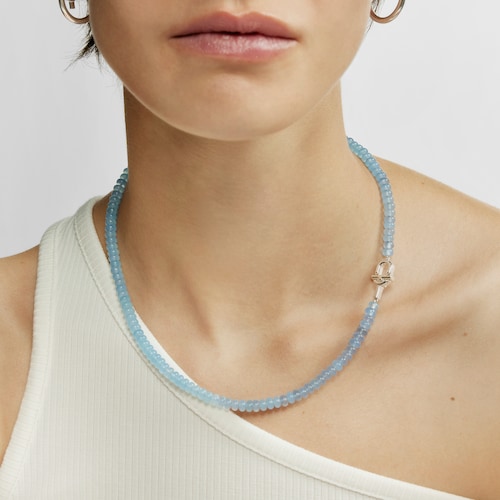 Silver Necklace with treated blue chalcedony TOUS MANIFESTO