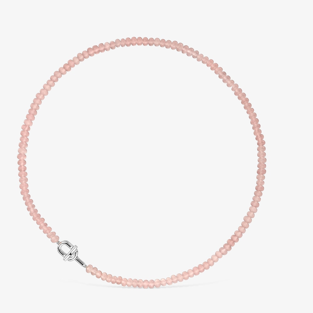 Naszyjnik ze srebra z oszlifowanym r&oacute;żowym chalcedonem TOUS MANIFESTO