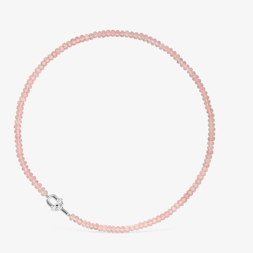 Collar de plata y calcedonia tratada rosa TOUS MANIFESTO