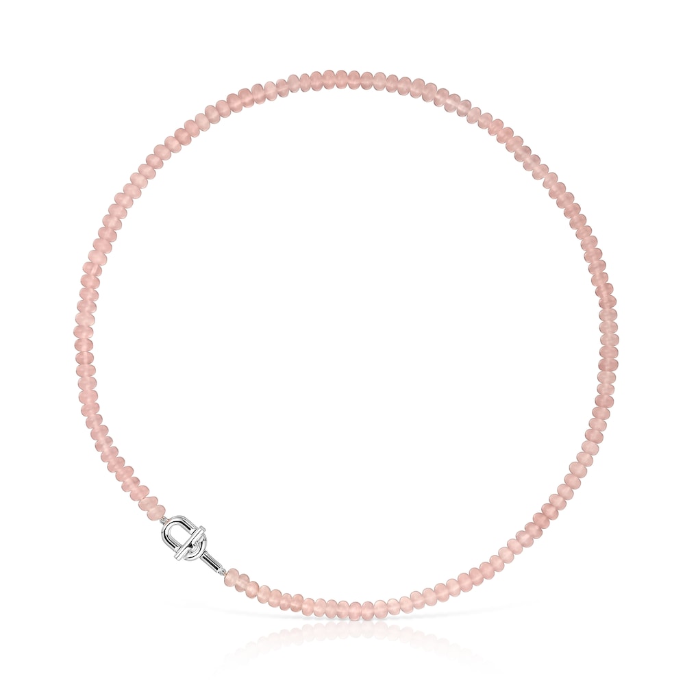 Silver Necklace with treated pink chalcedony TOUS MANIFESTO