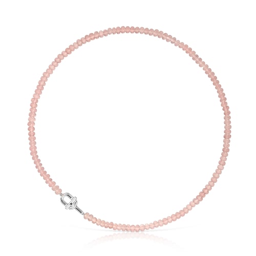 Silver Necklace with treated pink chalcedony TOUS MANIFESTO