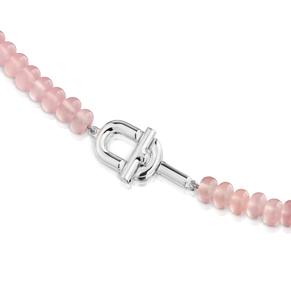 Silver Necklace with treated pink chalcedony TOUS MANIFESTO Silver Necklace with treated pink chalcedony TOUS MANIFESTO