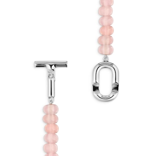 Silver Necklace with treated pink chalcedony TOUS MANIFESTO
