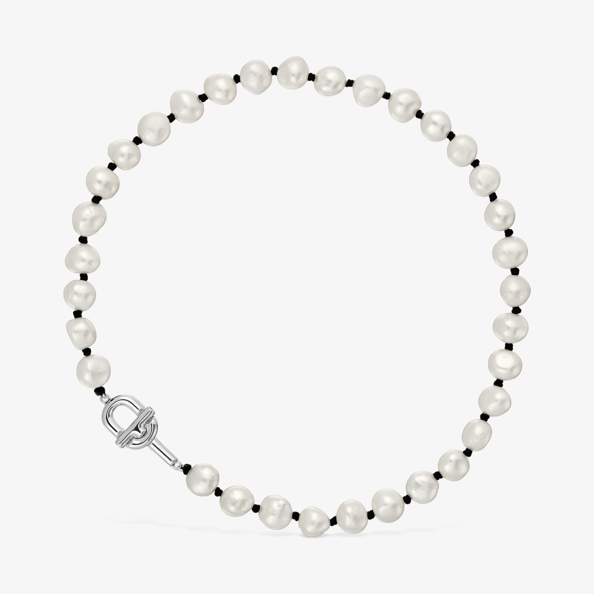 Tous - Collar De Nylon Negro Con Perlas Cultivadas 44 Cm Tous Manifesto - Blanco