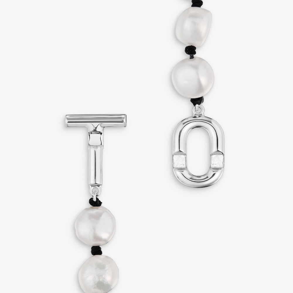 44&nbsp;cm black nylon Necklace with cultured pearls TOUS MANIFESTO