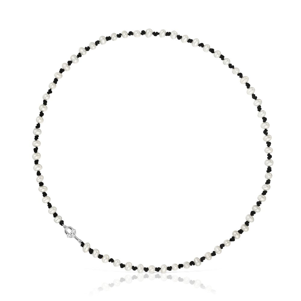 Collar de nylon negro con perlas cultivadas 42 cm TOUS MANIFESTO image number 0