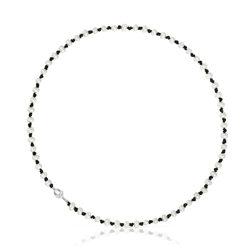 42 cm black nylon Necklace with cultured pearls TOUS MANIFESTO