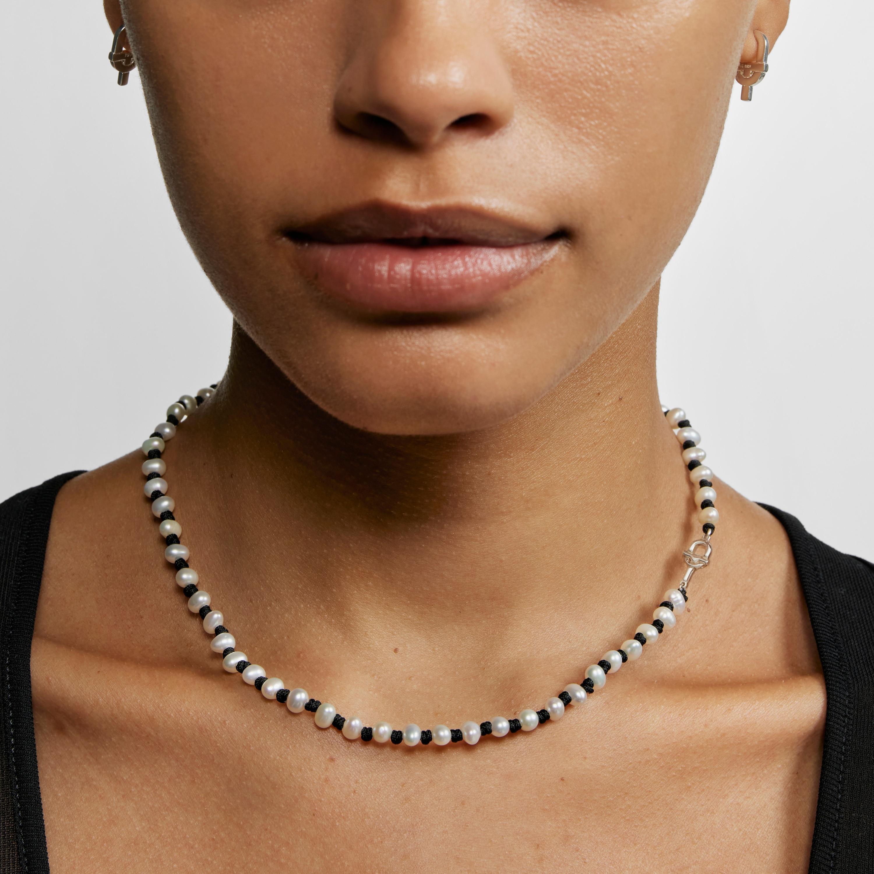 cm black nylon Necklace with cultured pearls TOUS MANIFESTO