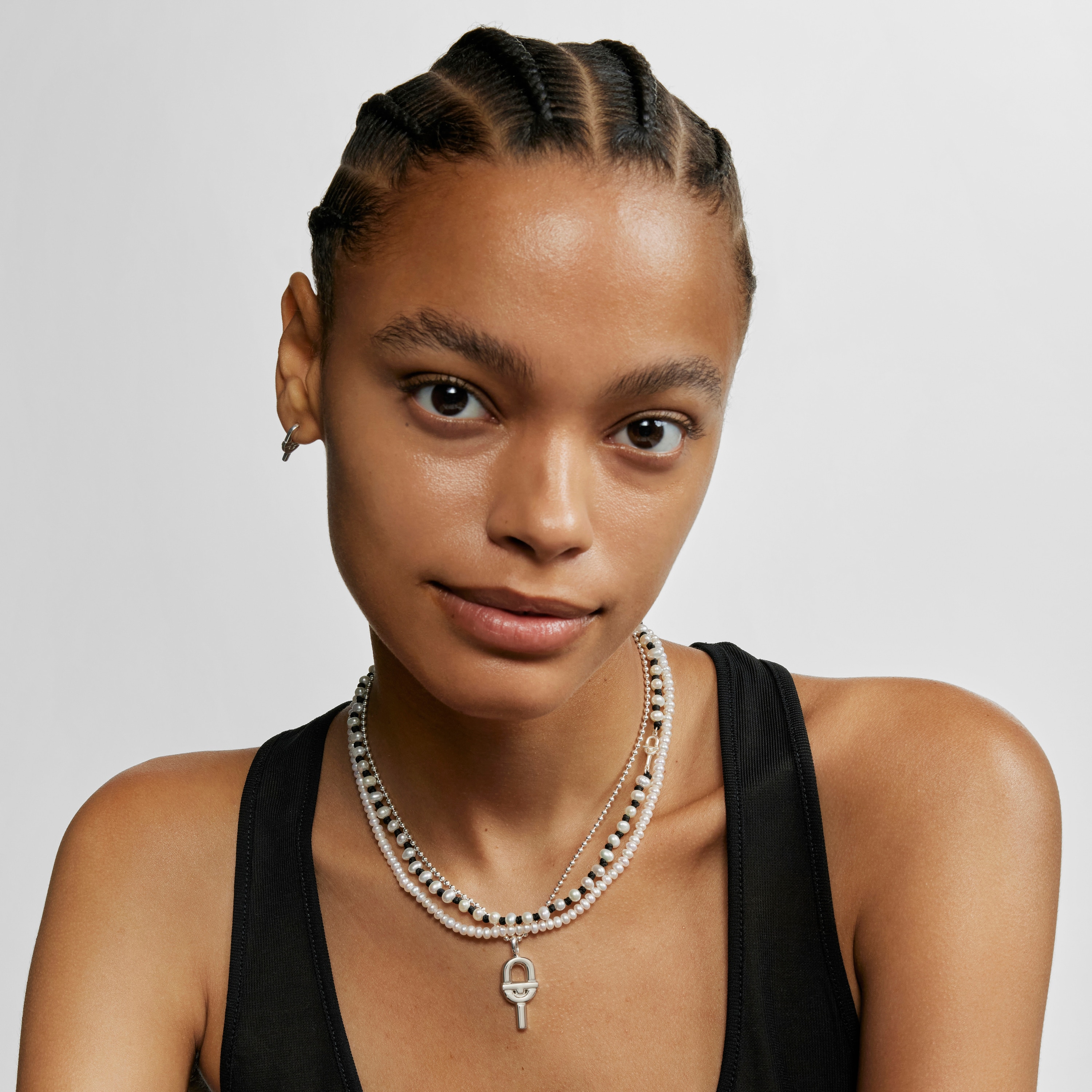 cm black nylon Necklace with cultured pearls TOUS MANIFESTO