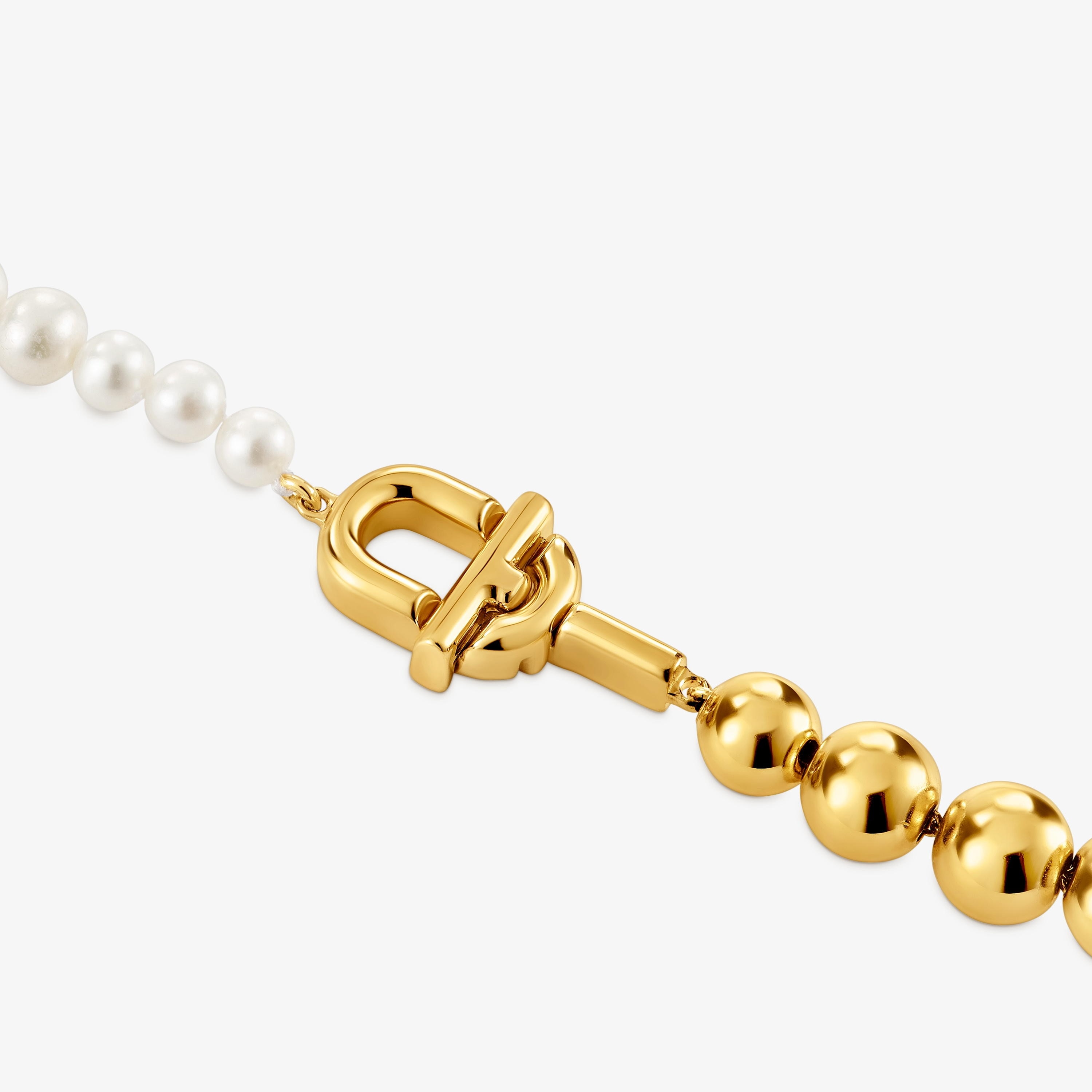 Necklace with 18K gold vermeil and cultured pearls TOUS MANIFESTO