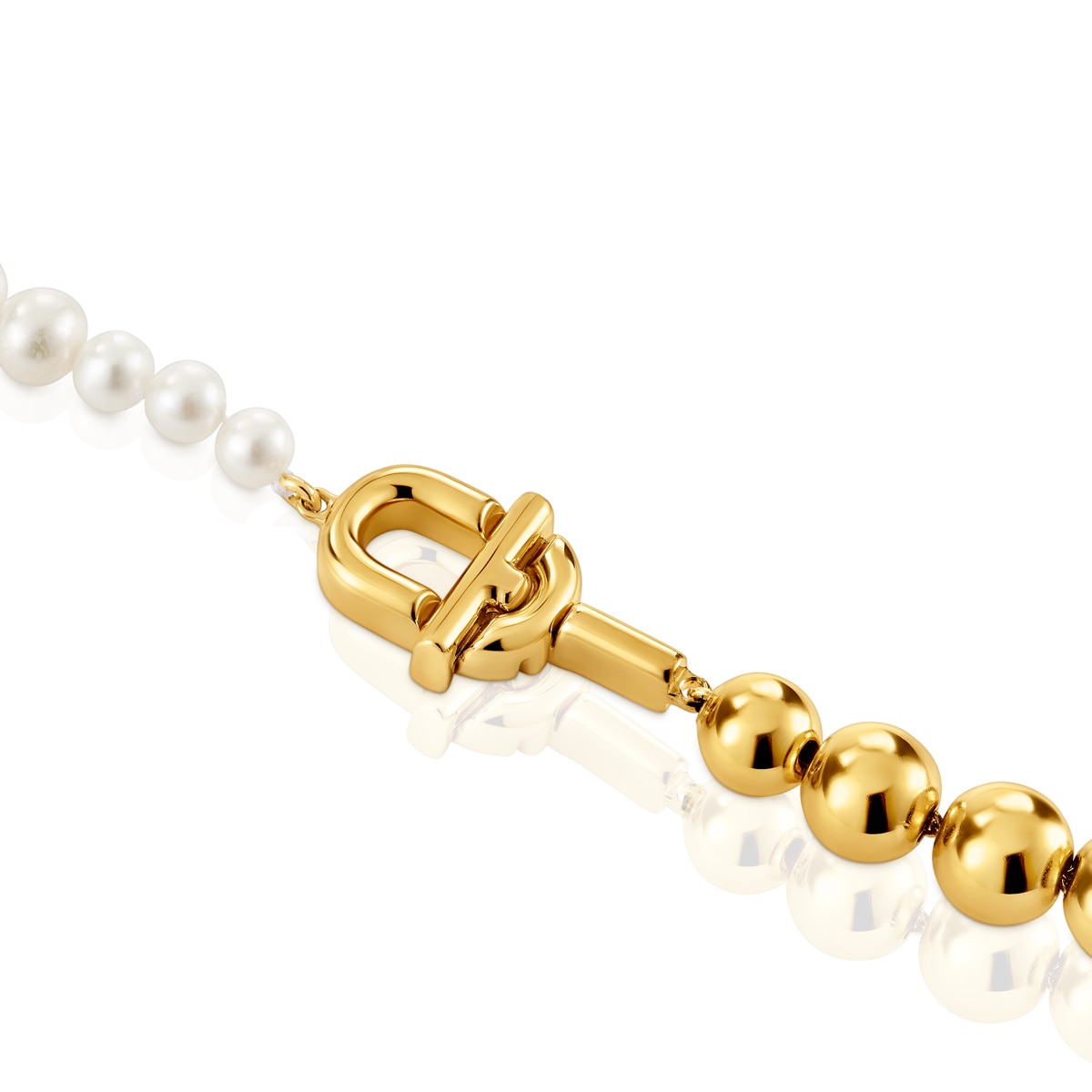 Necklace with 18kt gold plating over silver and cultured pearls TOUS MANIFESTO