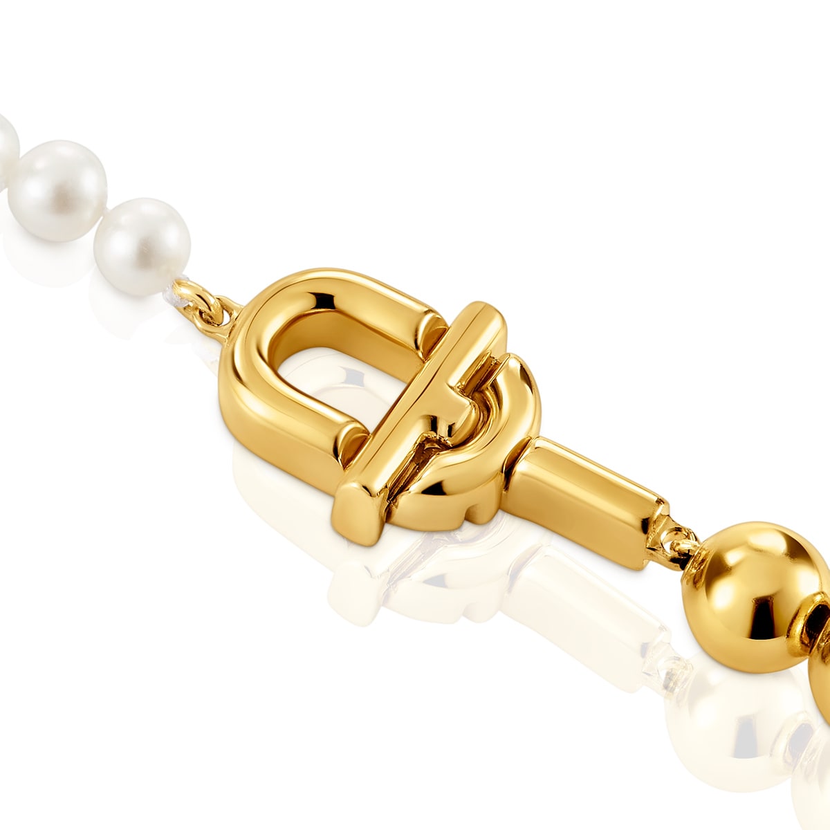 Necklace with 18kt gold plating over silver and cultured pearls TOUS MANIFESTO