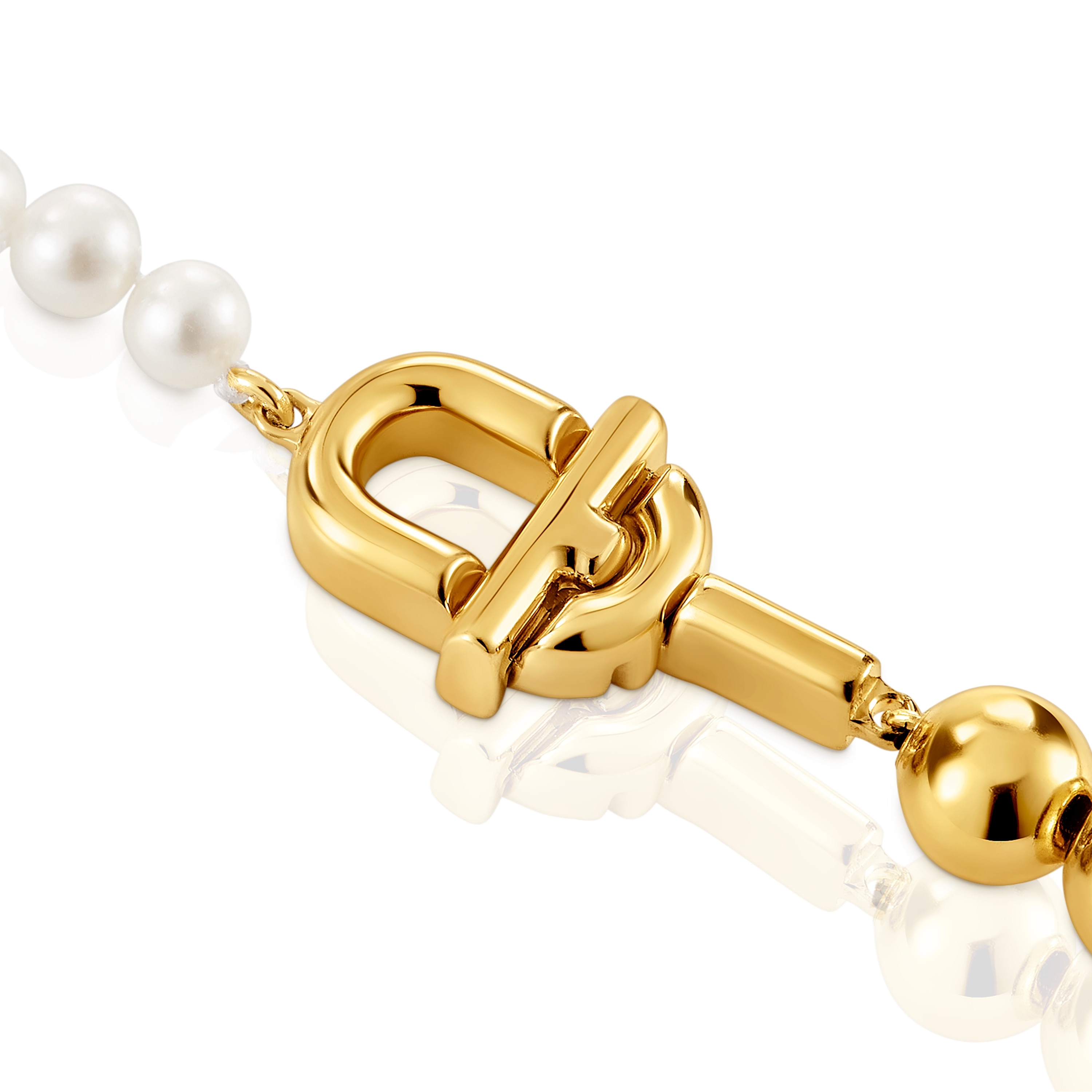 Collar con baño de oro 18 kt sobre plata y perlas cultivadas TOUS MANIFESTO