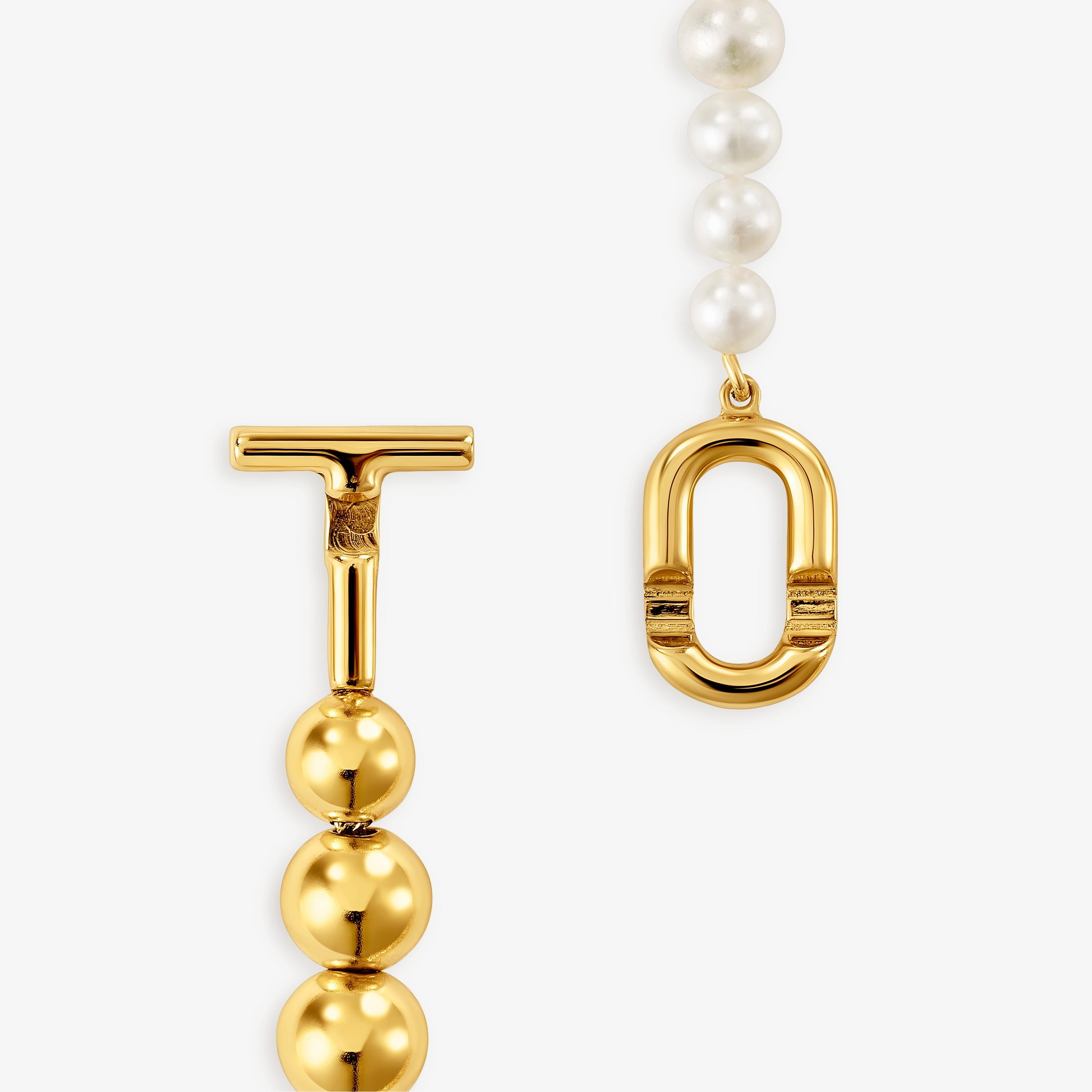 Necklace with 18K gold vermeil and cultured pearls TOUS MANIFESTO